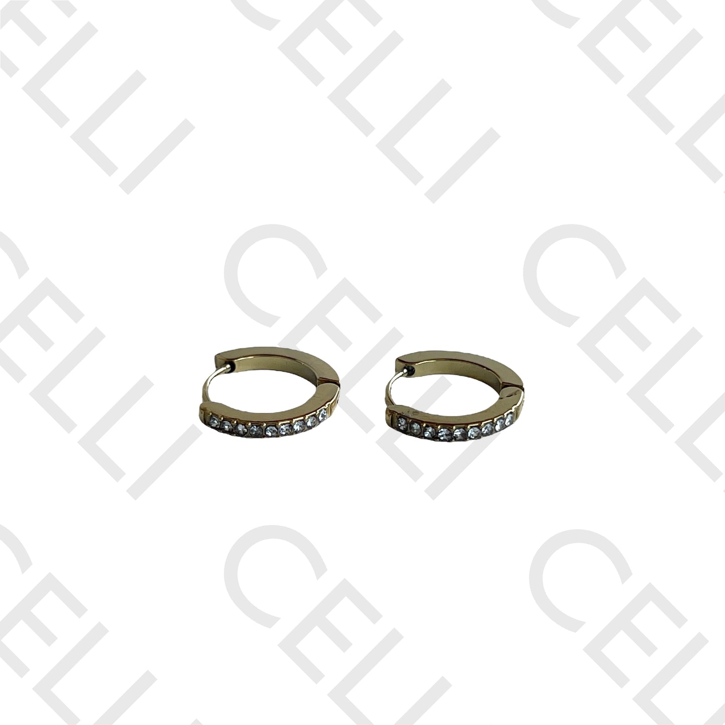 Salto de acero - anillo con diamantes brillantes