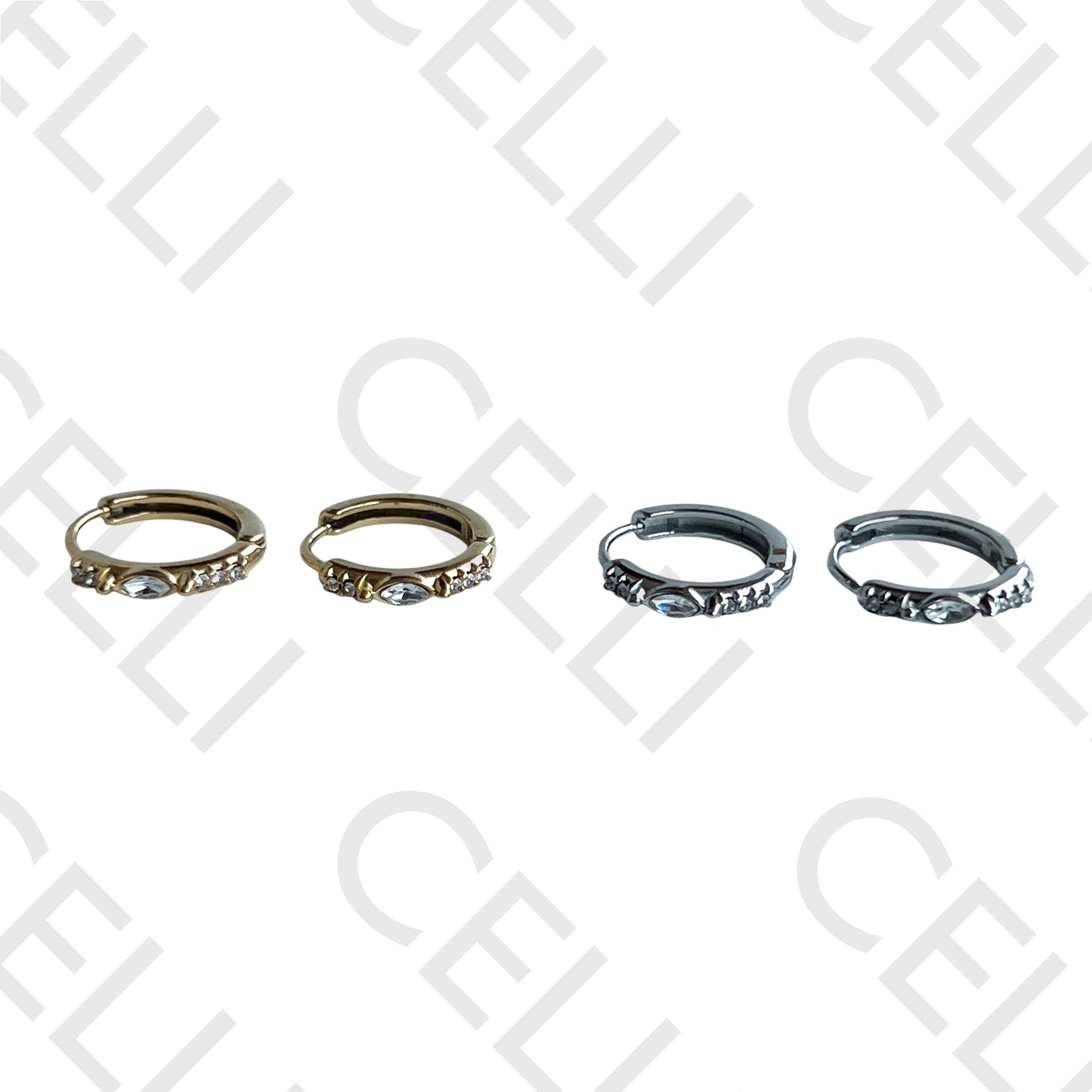 Salto de acero - anillo con brillante ovalado