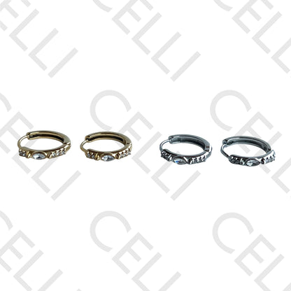 Salto de acero - anillo con brillante ovalado