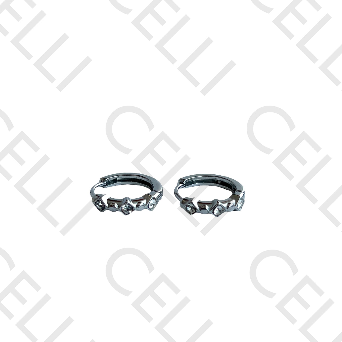 Salto de acero - anillo con diamantes (diamante)