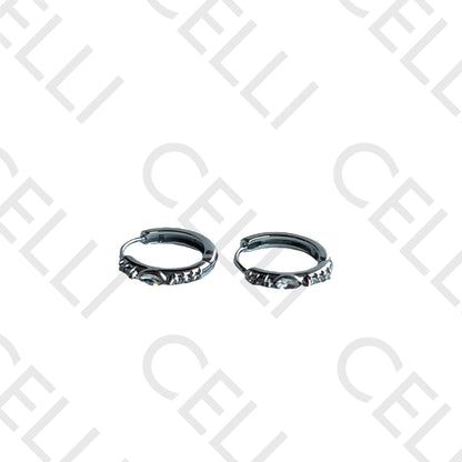 Salto de acero - anillo con brillante ovalado