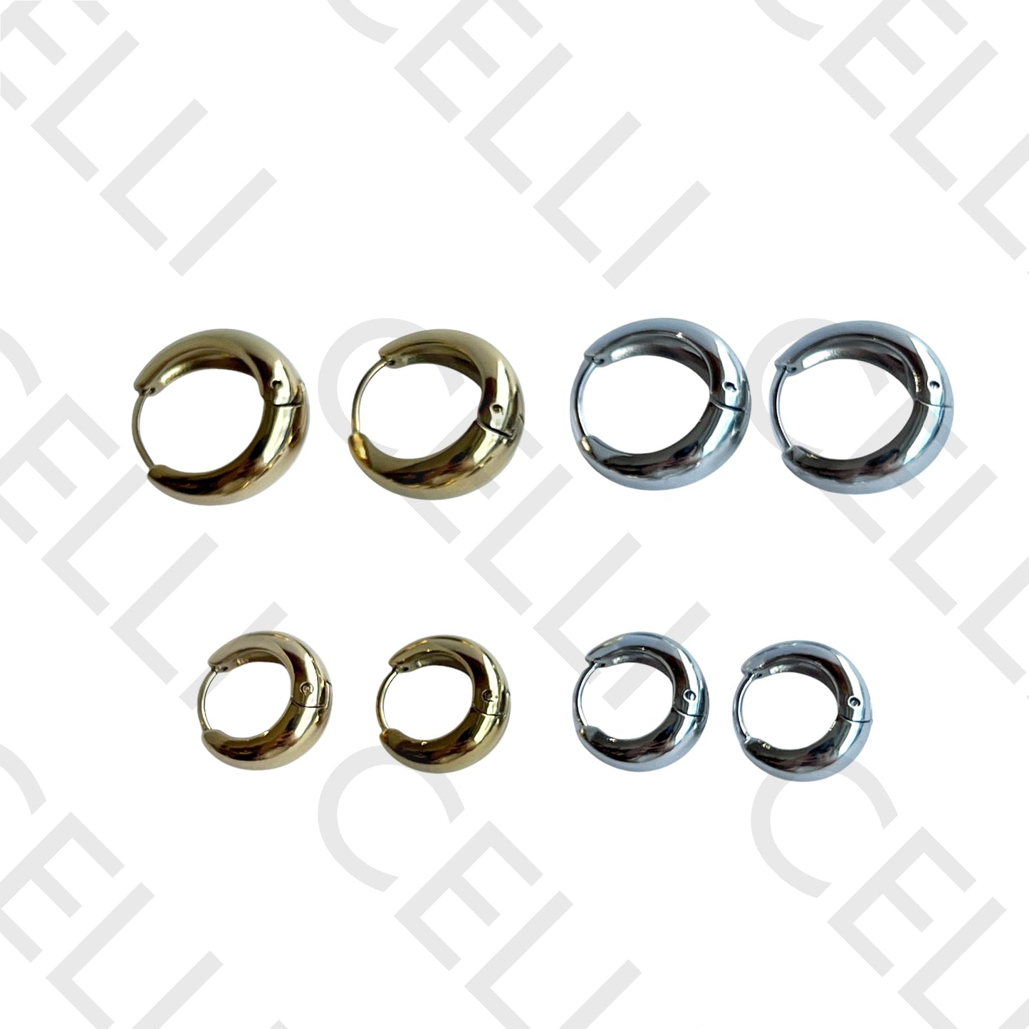 Salto de acero - argolla en forma de gota lisa