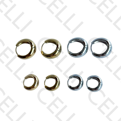 Salto de acero - argolla en forma de gota lisa