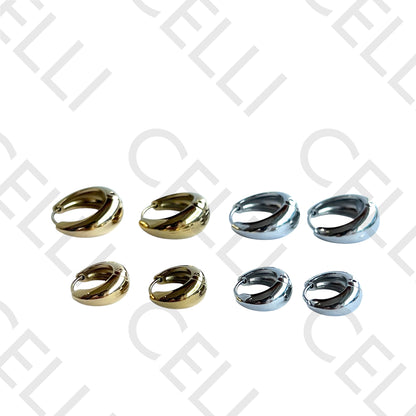 Salto de acero - argolla en forma de gota lisa