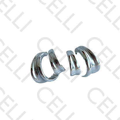 Brinco de aço - argola dupla