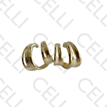 Brinco de aço - argola dupla