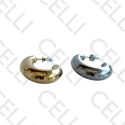 Brinco de aço - argola liso (oco)