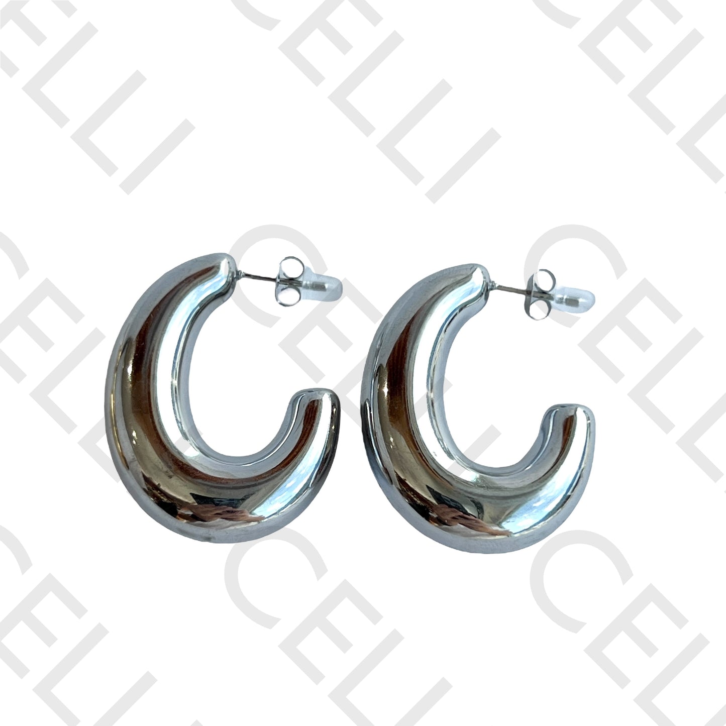 Brinco de aço - argola liso (oco)