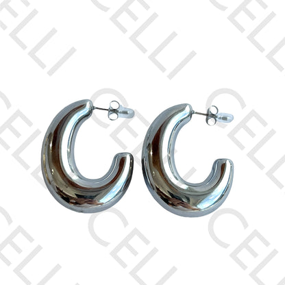 Brinco de aço - argola liso (oco)