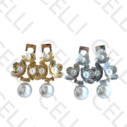 Salto de acero - flores con perlas