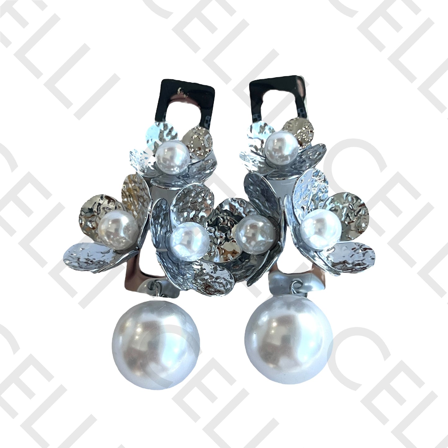 Salto de acero - flores con perlas