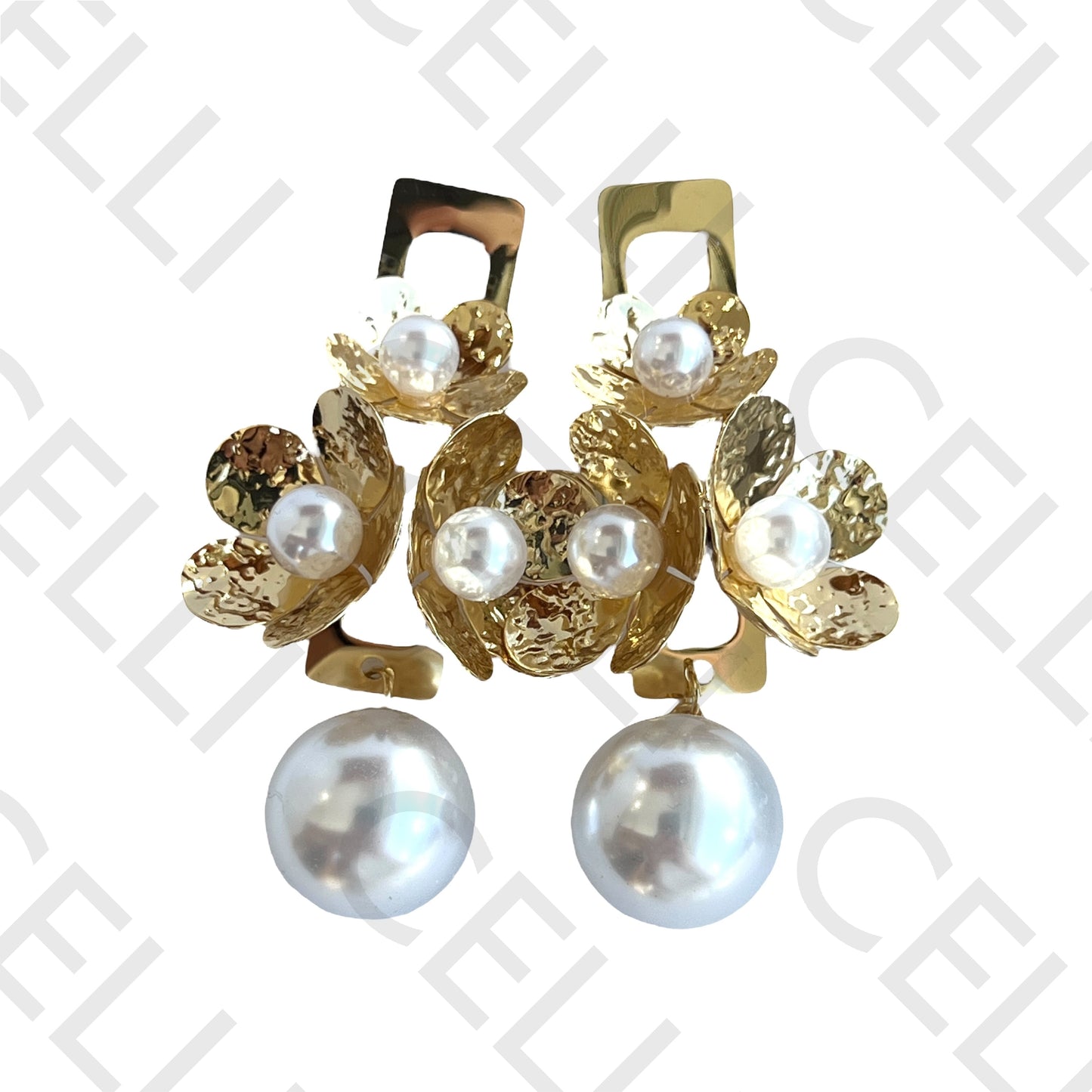 Salto de acero - flores con perlas