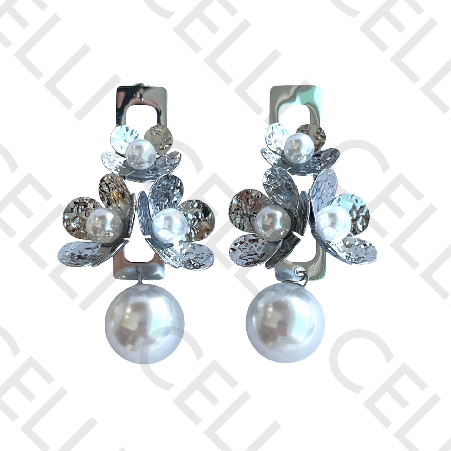 Salto de acero - flores con perlas