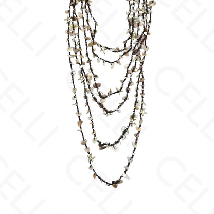 Collar de moda - múltiple, nácar y resina