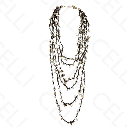 Collar de moda - múltiple, nácar y resina