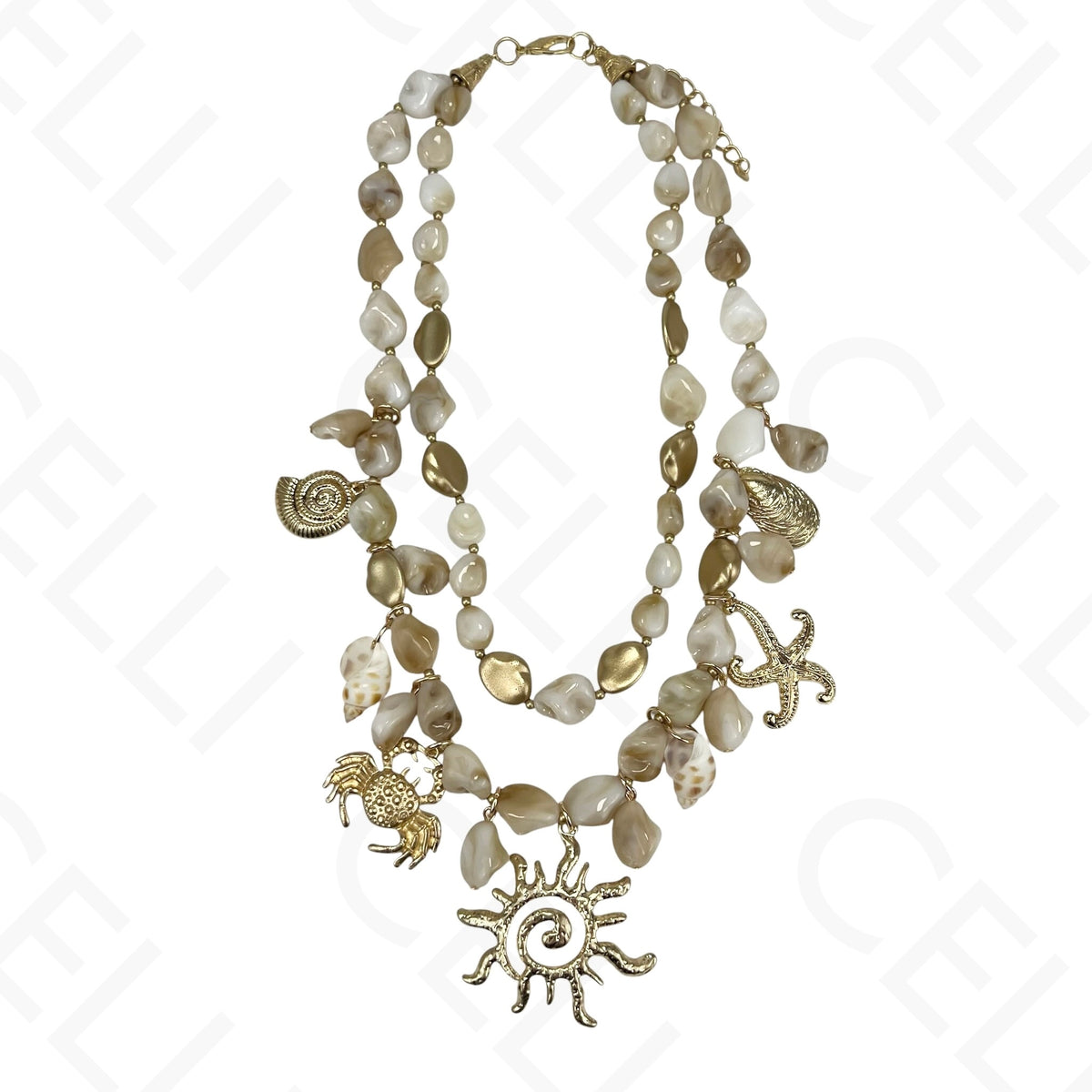 Collar de moda - cuentas de resina, sol