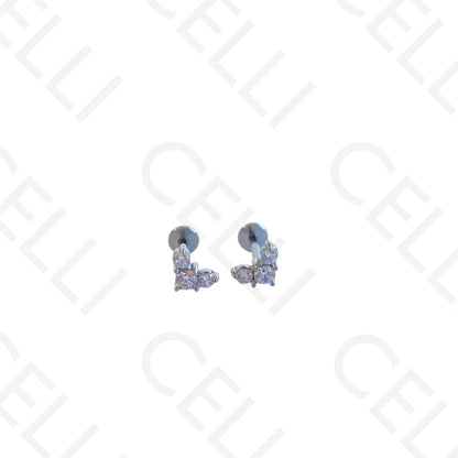 Steel Piercing - a brilliant hoop with chain (1 unit)