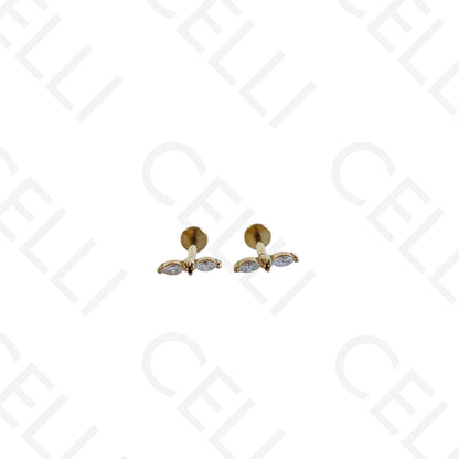 Steel Piercing - a brilliant hoop with chain (1 unit)