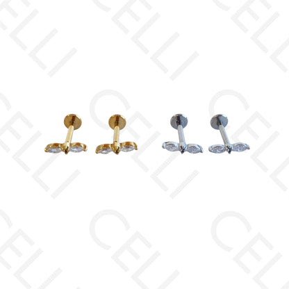 Steel Piercing - a brilliant hoop with chain (1 unit)