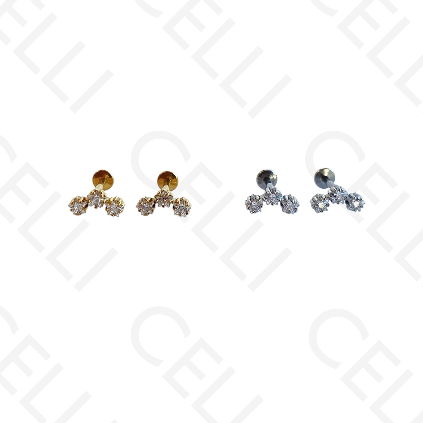 Steel Piercing - three brilliant star-shaped