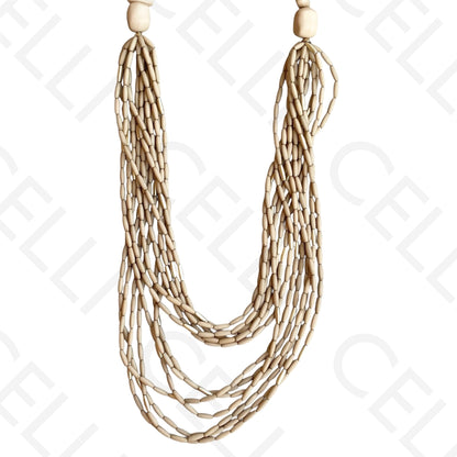 Colar de moda - multi fio de contas ovais