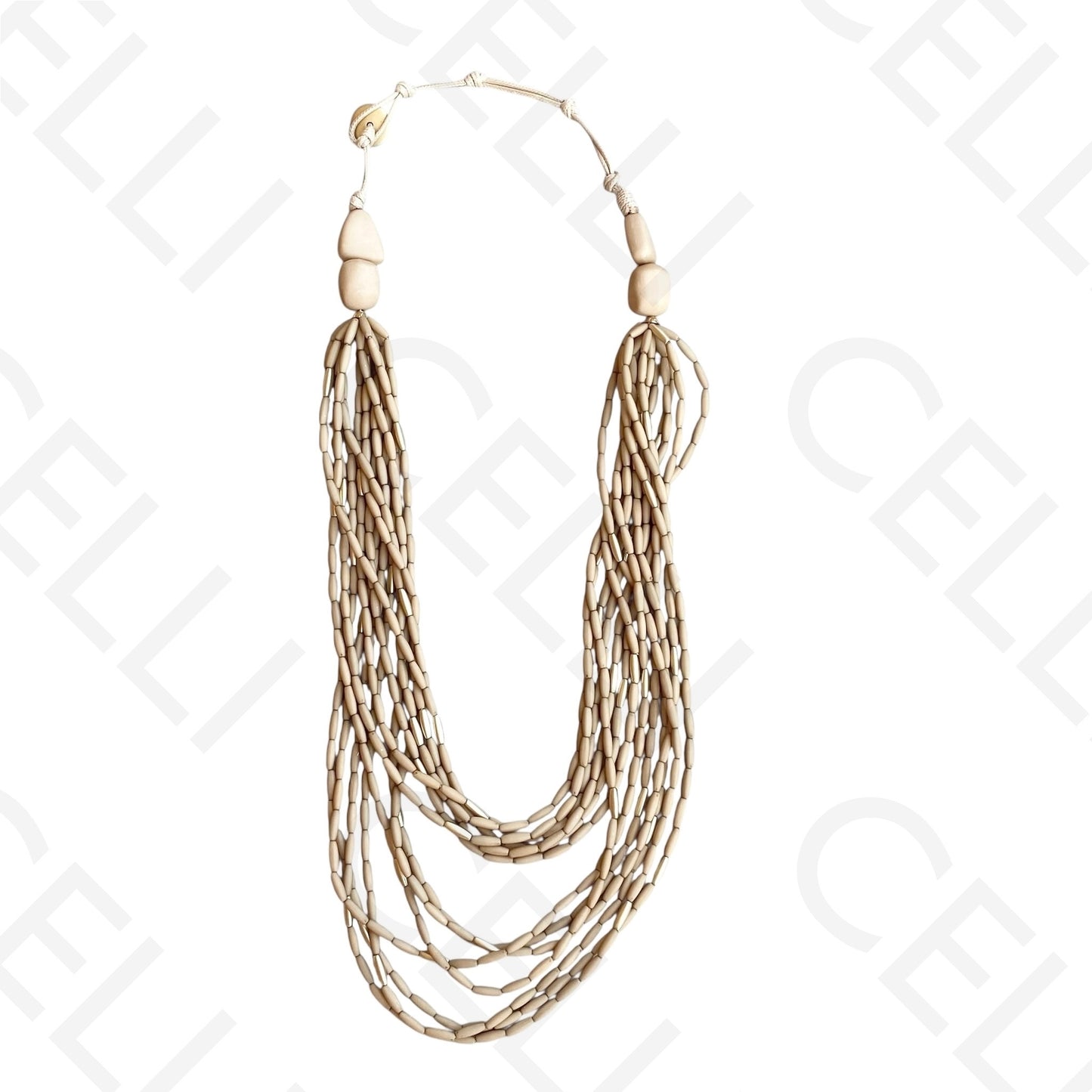 Colar de moda - multi fio de contas ovais