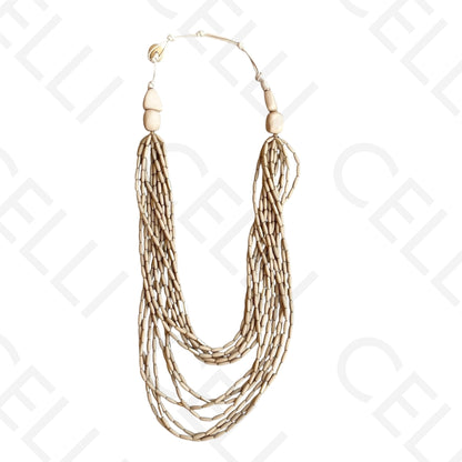 Colar de moda - multi fio de contas ovais