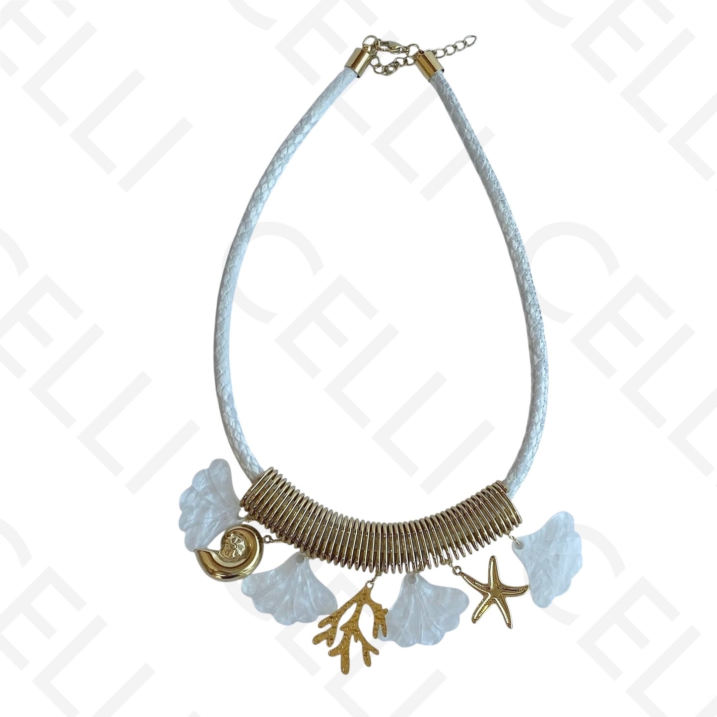 Colar de aço - cordão com pendentes de aço