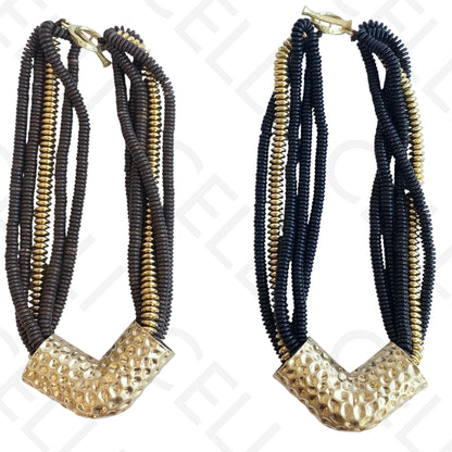 Colar de moda - multi fio de discos