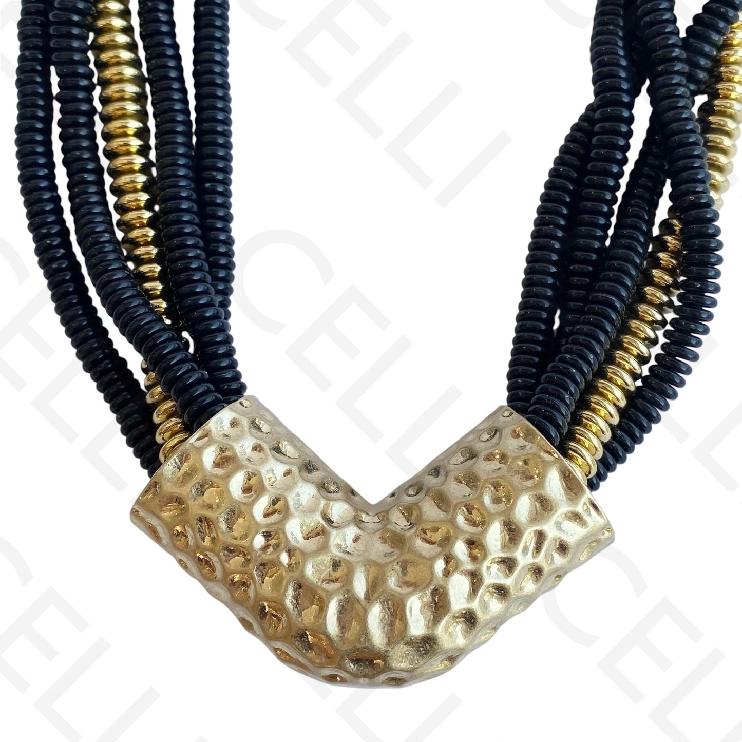 Colar de moda - multi fio de discos