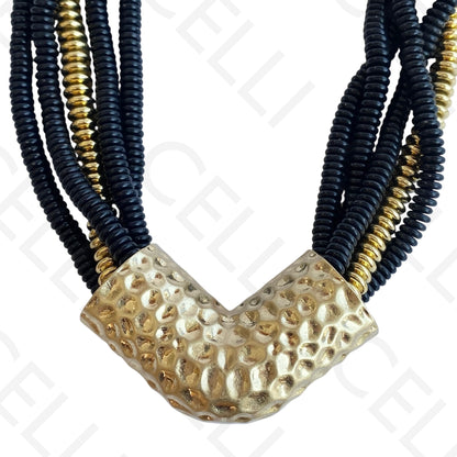 Colar de moda - multi fio de discos