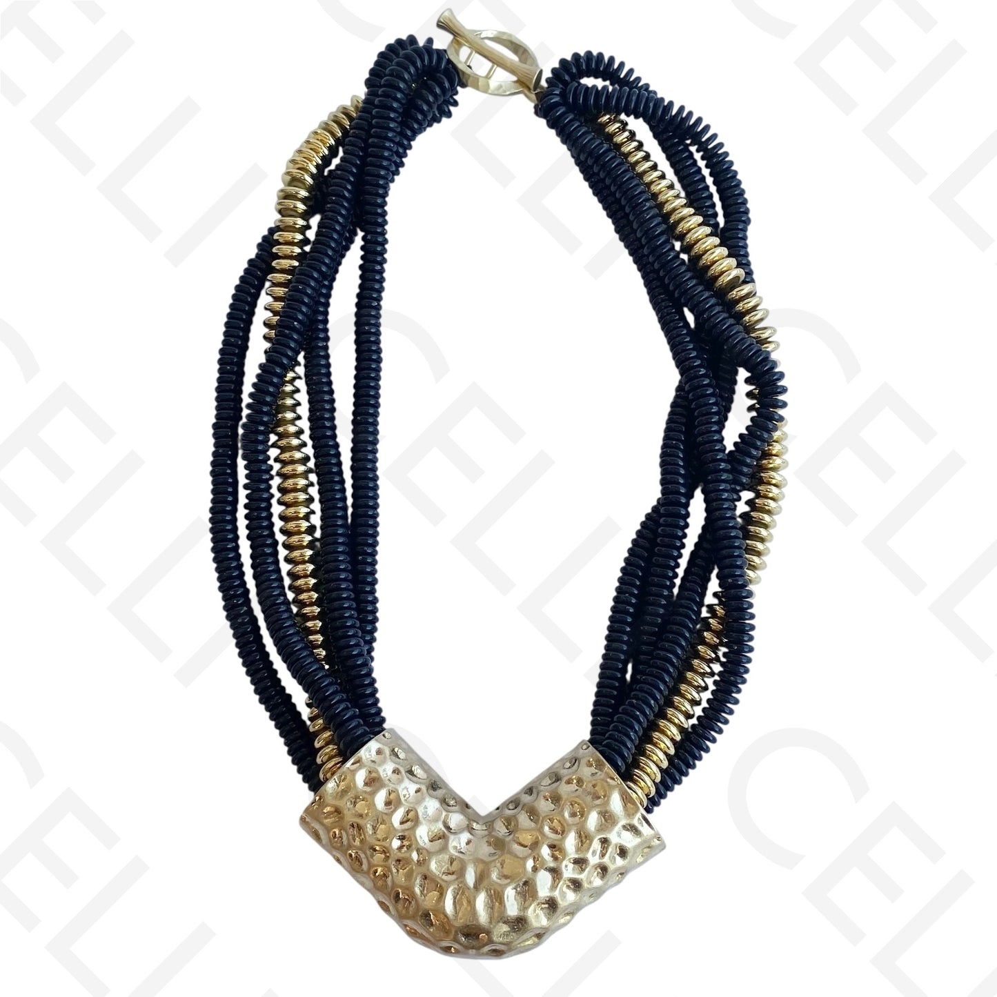 Colar de moda - multi fio de discos