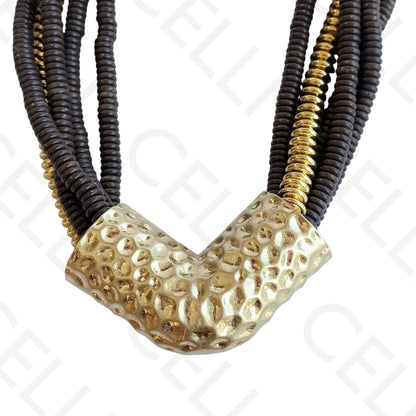 Colar de moda - multi fio de discos