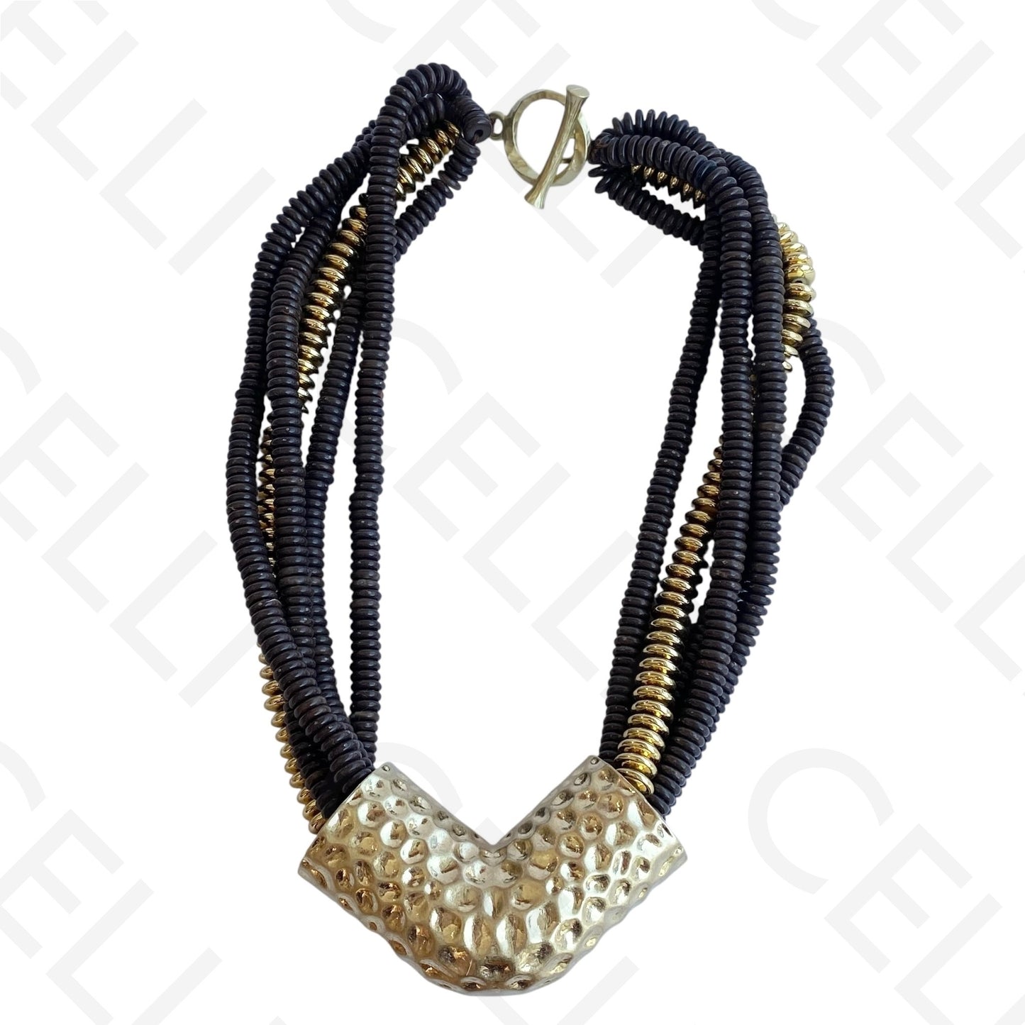 Colar de moda - multi fio de discos