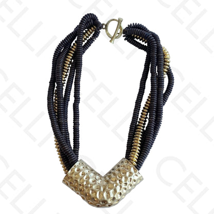 Colar de moda - multi fio de discos