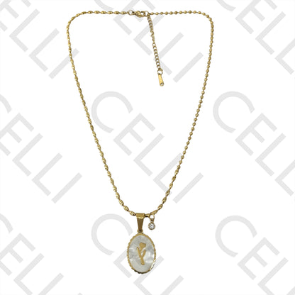 Collar de acero - tulipán y brillante