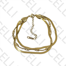 Cargar imagen en el visor de la galería, Pulsera de acero - triple serpiente extendida
