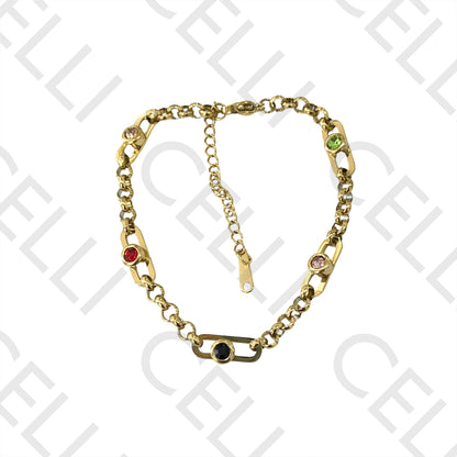 不锈钢手链 - 彩色亮钻