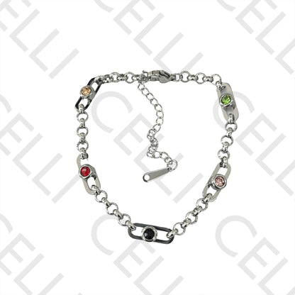 不锈钢手链 - 彩色亮钻