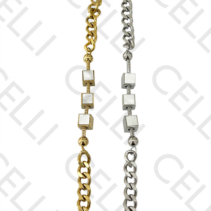 Pulseira de Aço - cubos