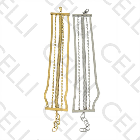 Pulsera de Acero - 5 piezas junto con serpiente plana