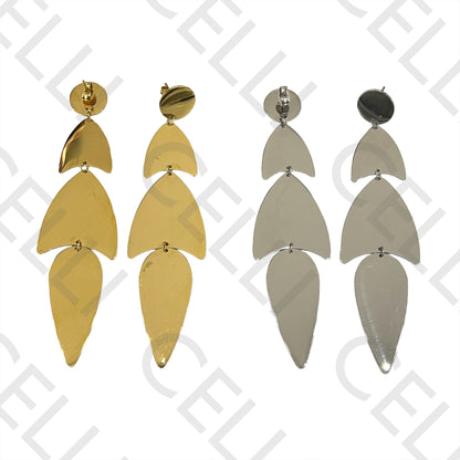 Steel Earring - Leaves (Mirror)