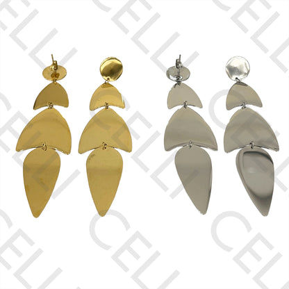 Steel Earring - Leaves (Mirror)