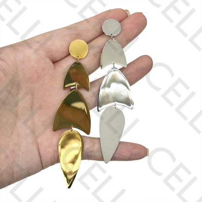 Steel Earring - Leaves (Mirror)