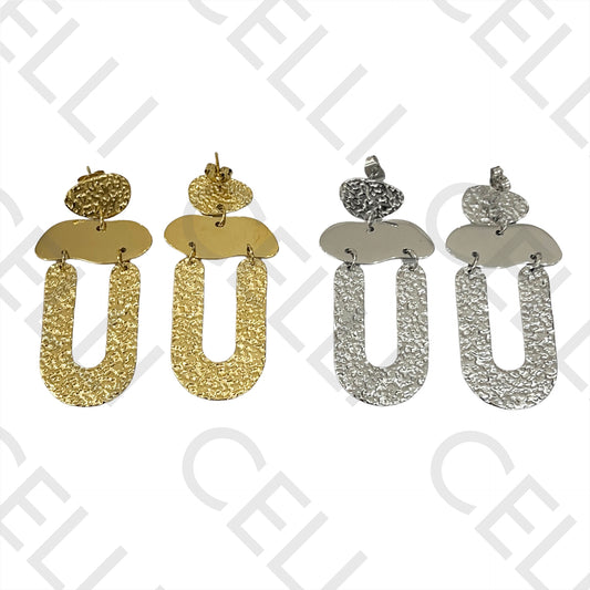 Steel Earring - Hammered Detail