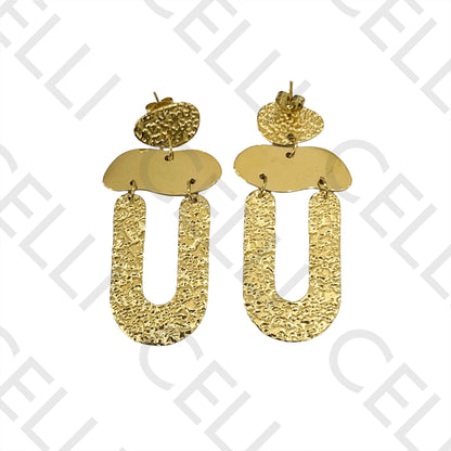 Steel Earring - Hammered Detail