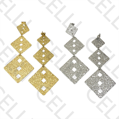 Steel Earring - Hammered Detail