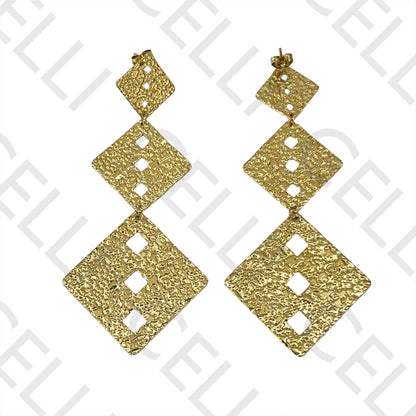 Steel Earring - Hammered Detail