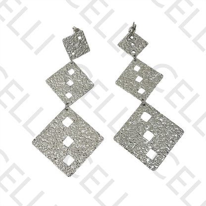 Steel Earring - Hammered Detail