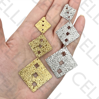 Steel Earring - Hammered Detail